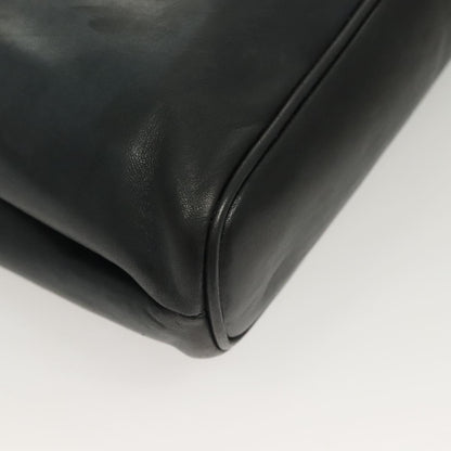 Bally Vintage Chain Shoulder Bag Quilted Leather, NAVY, LEATHER, Shoulder bag