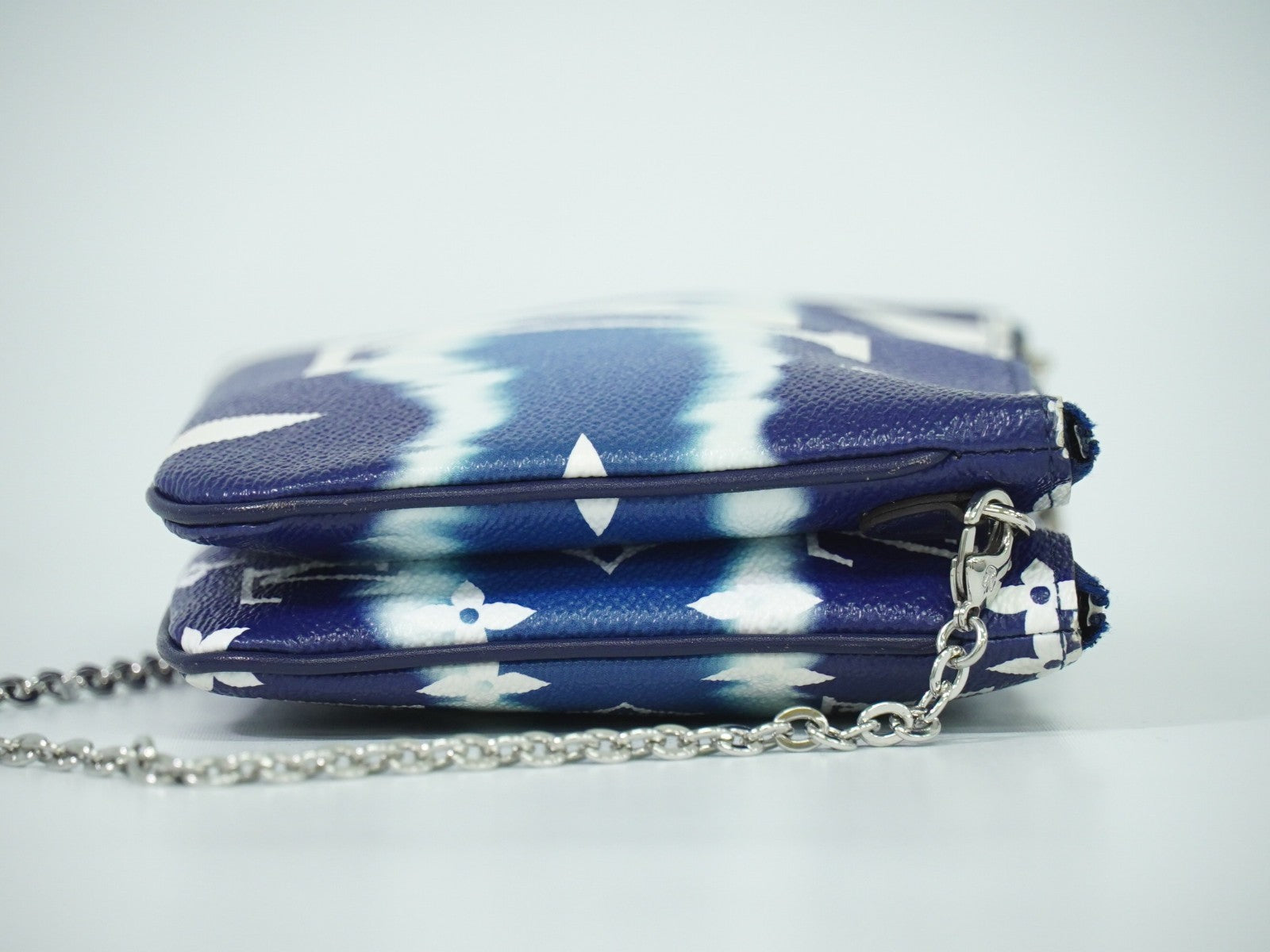 Louis Vuitton Double Zip Pochette Limited Edition Escale Monogram Giant, BLUE, CANVAS, Shoulder bag