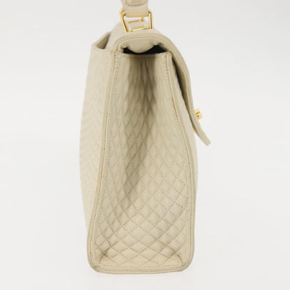 Bally Vintage Handbag Quilted Leather, BEIGE, LEATHER, Handbag