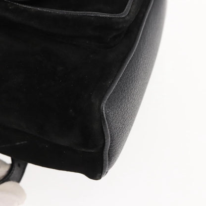 Gucci Vintage Bamboo Backpack Suede, BLACK, SUEDE, Backpack