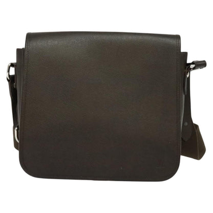 Louis Vuitton Andrei Messenger Bag Taiga Leather, BROWN, LEATHER, Shoulder bag
