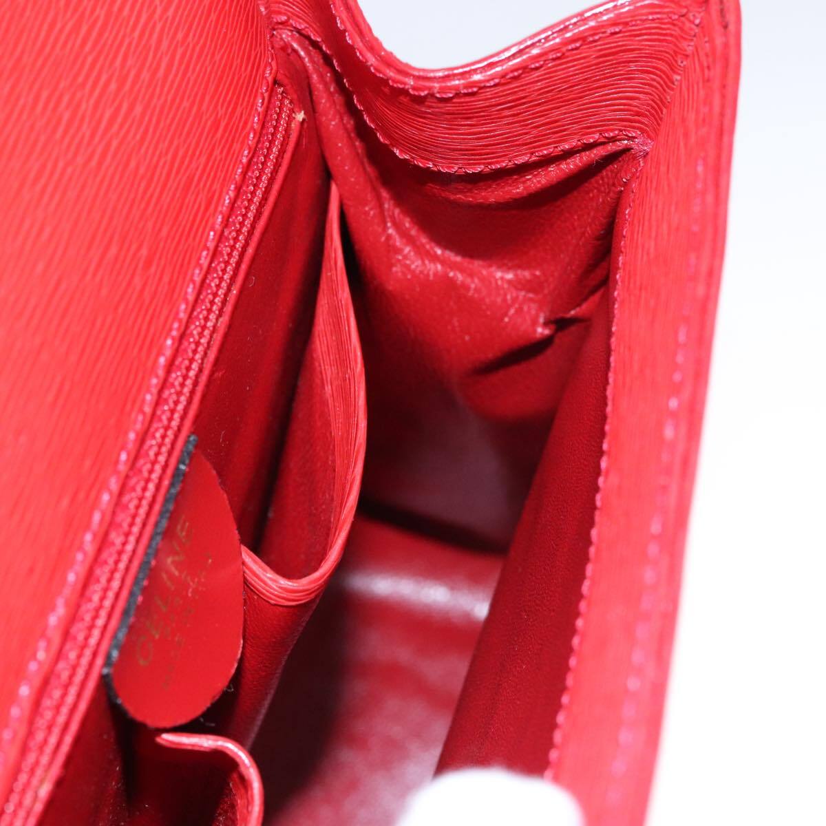 Celine Cuir Triomphe Bag Leather, RED, LEATHER, Handbag