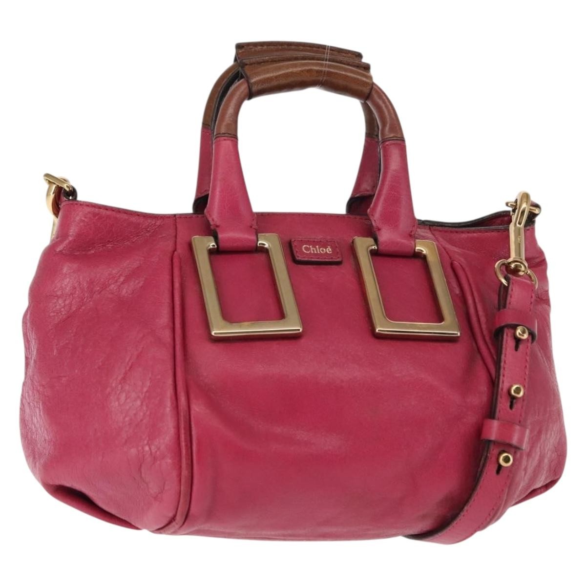 Chloe Ethel Handbag Leather, PINK, LEATHER, Handbag