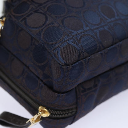 Salvatore Ferragamo Gancini mini handbag Canvas, NAVY, CANVAS, Handbag