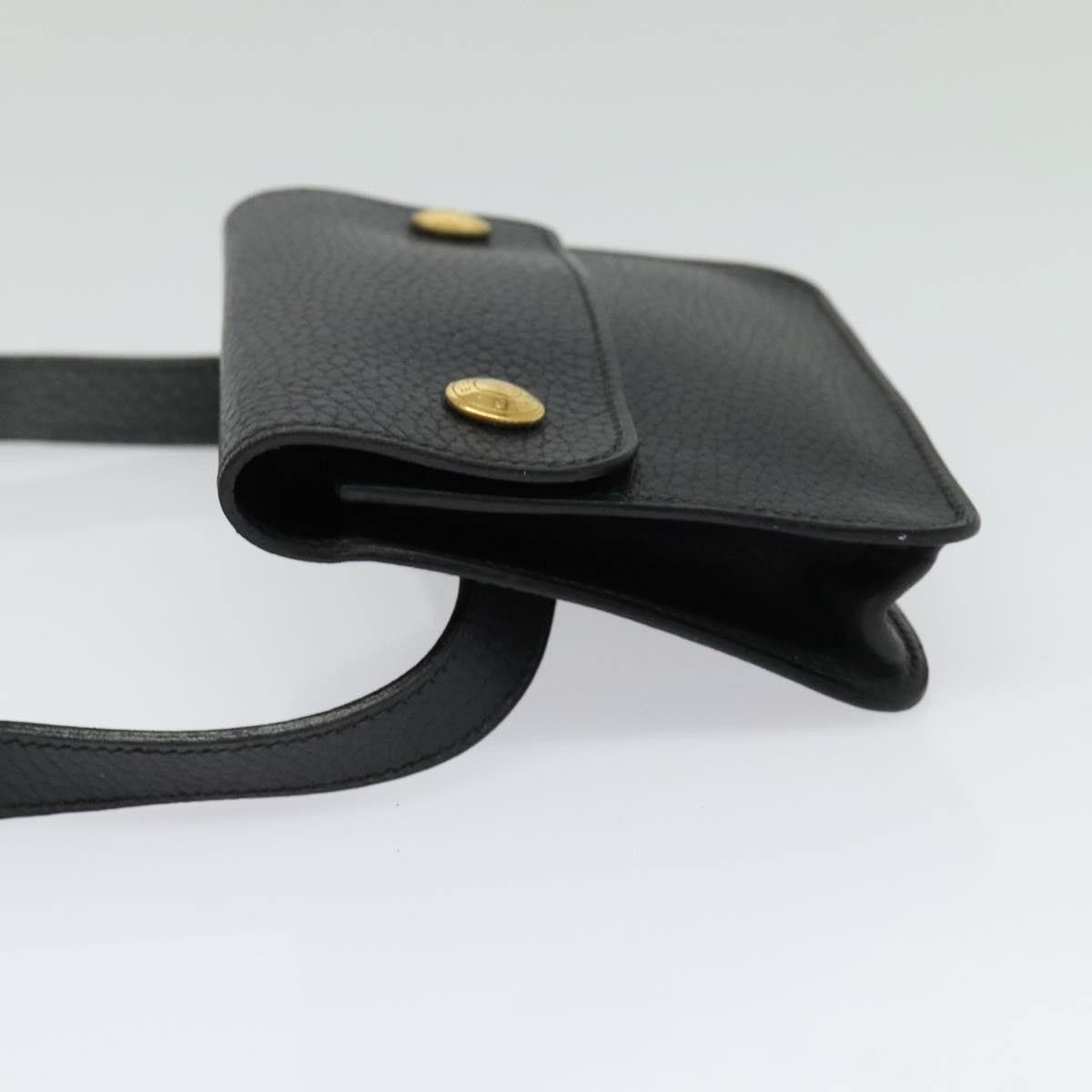 Hermes Pochette Green Waist Bag Leather, BLACK, LEATHER, Clutche & pouche