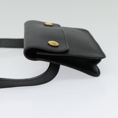 Hermes Pochette Green Waist Bag Leather, BLACK, LEATHER, Clutche & pouche