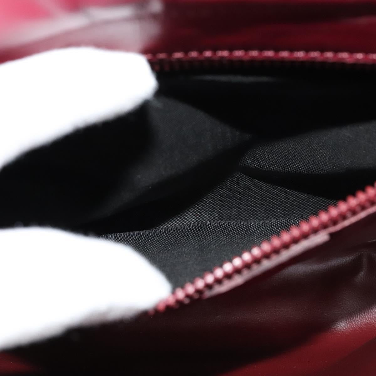 Celine Circle logo Leather, BURGUNDY, LEATHER, Shoulder bag