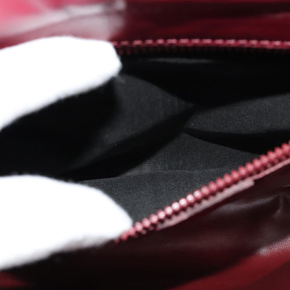 Celine Circle logo Leather, BURGUNDY, LEATHER, Shoulder bag