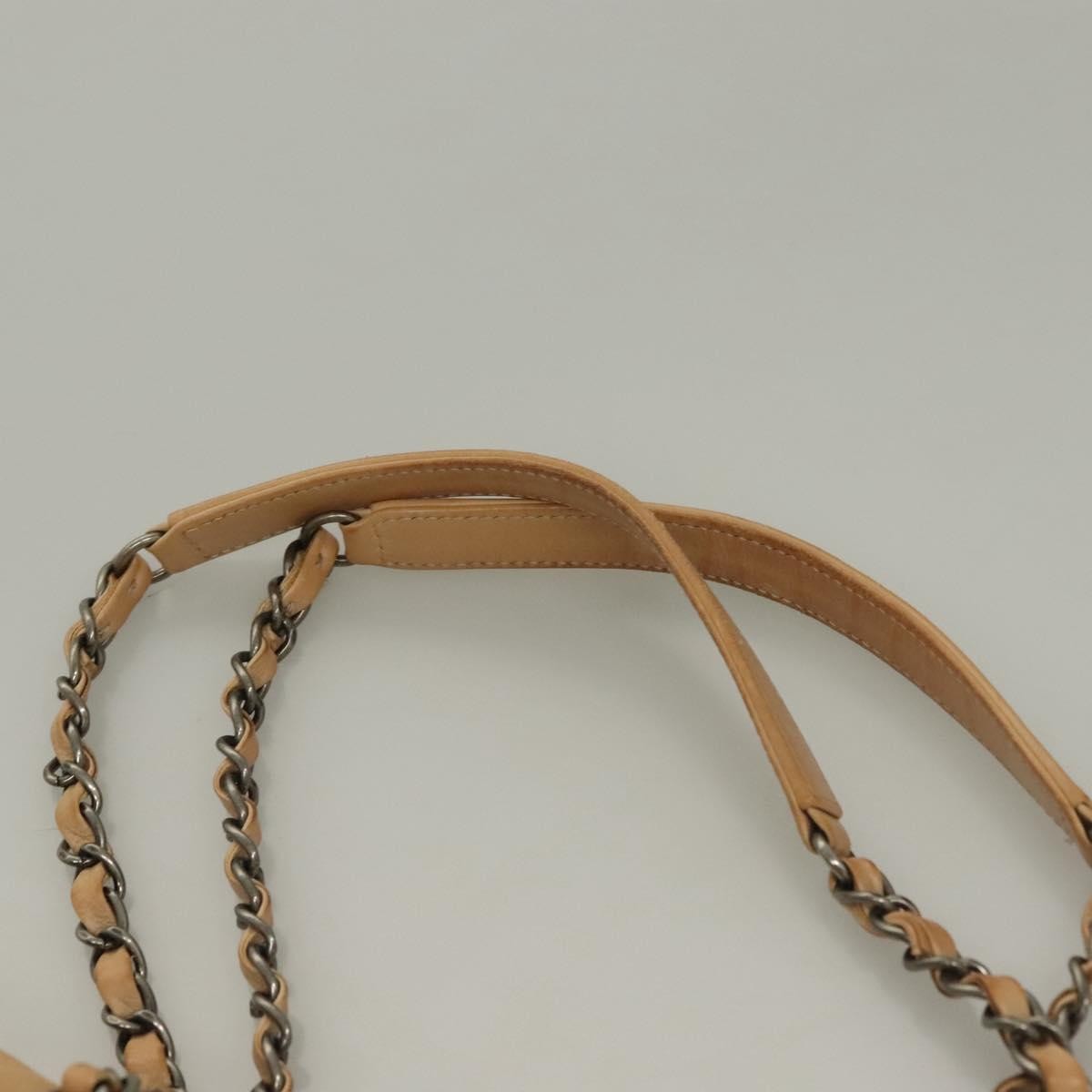 Chanel Petite Shopping Tote Quilted Calfskin, BEIGE, LEATHER, Tote bag