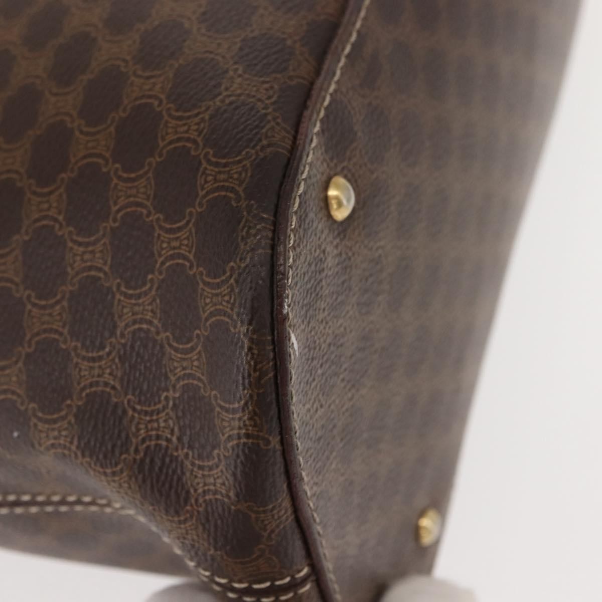 Celine Vintage Macadam Handbag Canvas, BROWN, CANVAS, Handbag