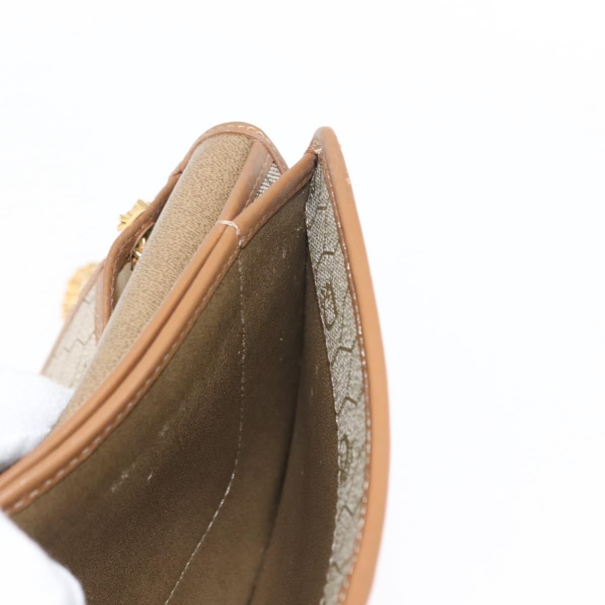 Christian Dior Vintage Honeycomb chain Canvas, BEIGE, CANVAS, Shoulder bag