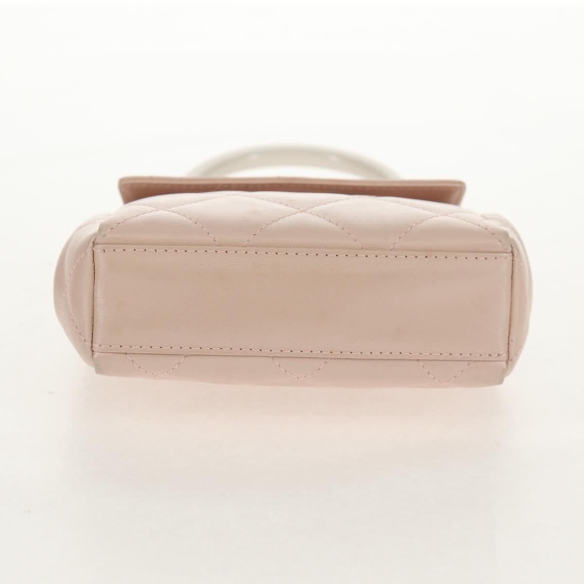 Chanel Ring Flap Bag Quilted Leather, PINK, LEATHER, Clutche & pouche