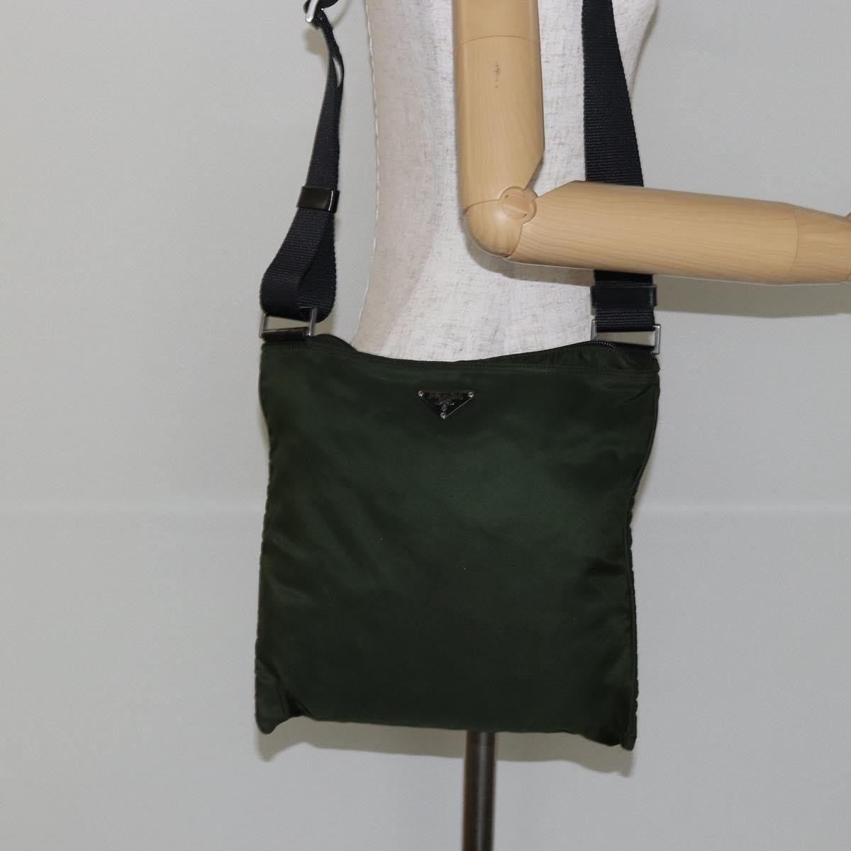 Prada Flat Messenger Bag Tessuto, KHAKI, NYLON, Shoulder bag
