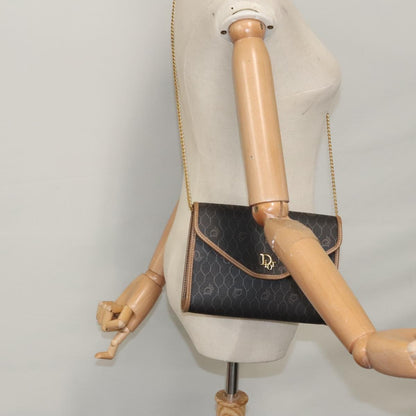 Christian Dior Vintage Honeycomb chain Canvas, BLACK, CANVAS, Shoulder bag