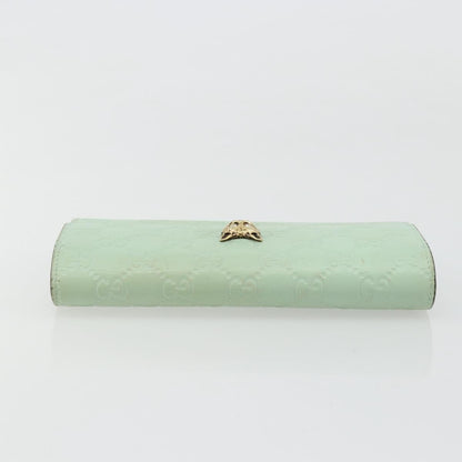 Gucci Guccissima Wallet Motif GG, Green, Leather, Wallet