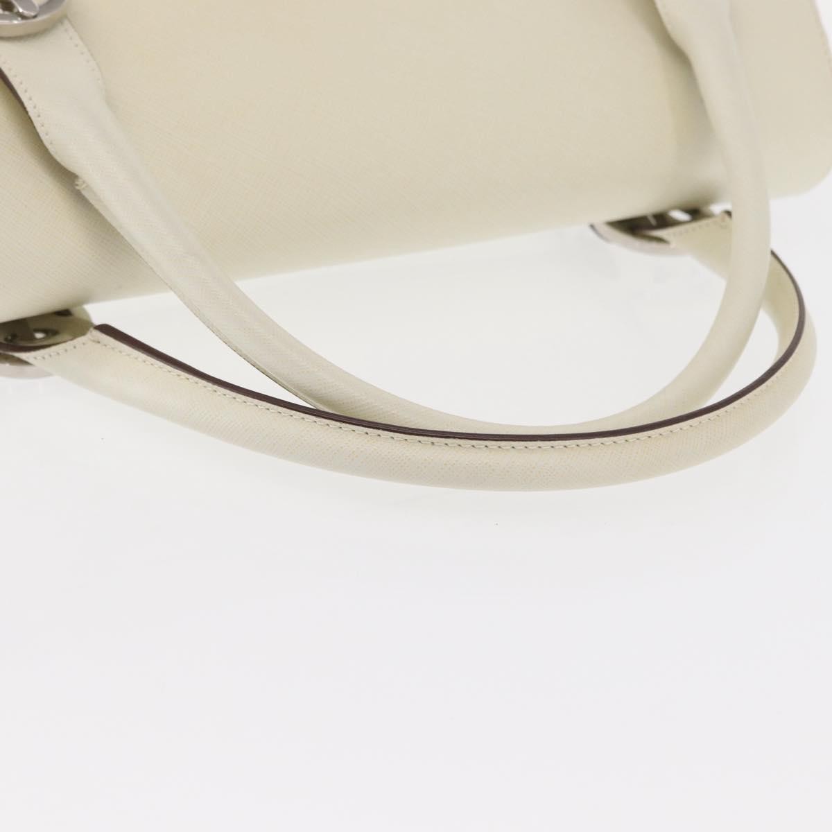 Salvatore Ferragamo Gancini Shoulder Bag Leather, WHITE, LEATHER, Shoulder bag