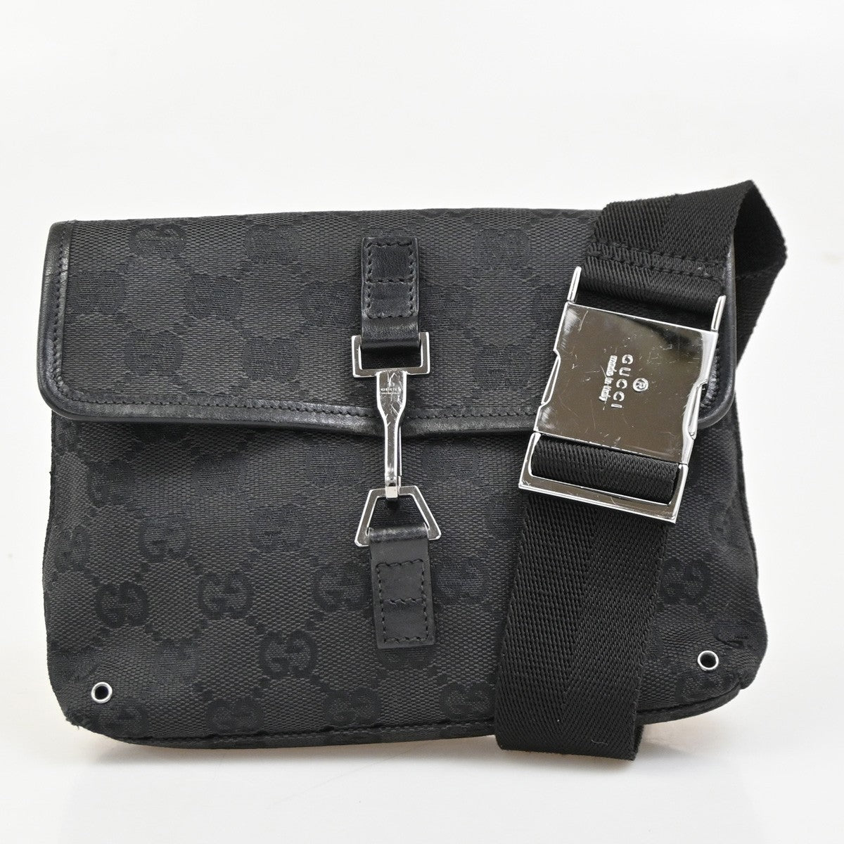 Gucci Vintage Jackie Waist Bag GG Canvas, BLACK, CANVAS, Shoulder bag