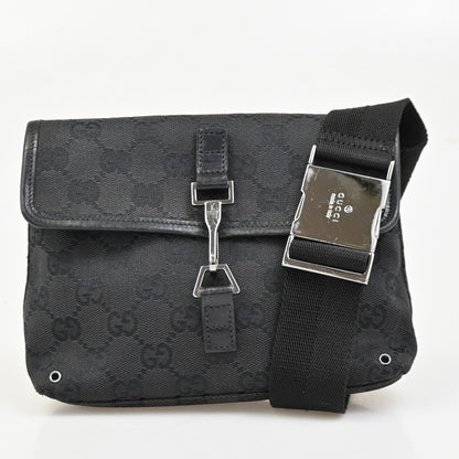 Gucci Vintage Jackie Waist Bag GG Canvas, BLACK, CANVAS, Shoulder bag