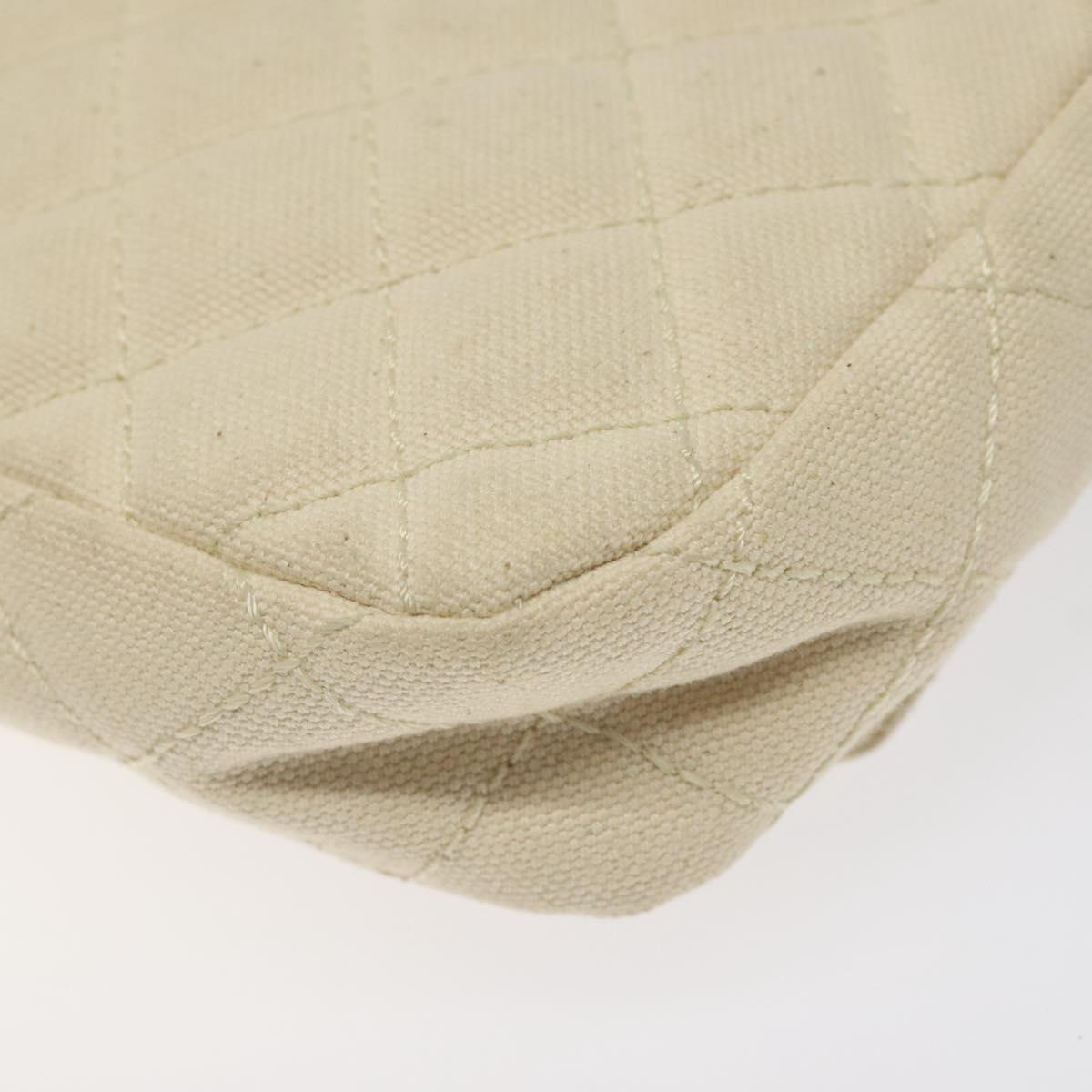 Chanel Cruise Flap Bag Quilted Canvas, ECRU, CANVAS, Clutche & pouche