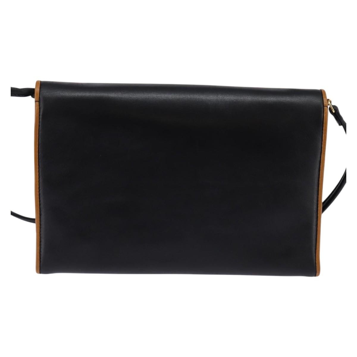 Celine Shoulder Bag Leather, BLACK, LEATHER, Shoulder bag