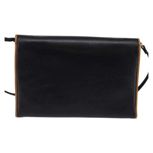Celine Shoulder Bag Leather, BLACK, LEATHER, Shoulder bag