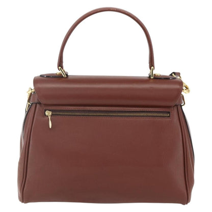 Valentino Garavani Vintage Handbag Leather, BROWN, LEATHER, Handbag