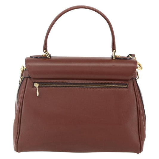 Valentino Garavani Vintage Handbag Leather, BROWN, LEATHER, Handbag