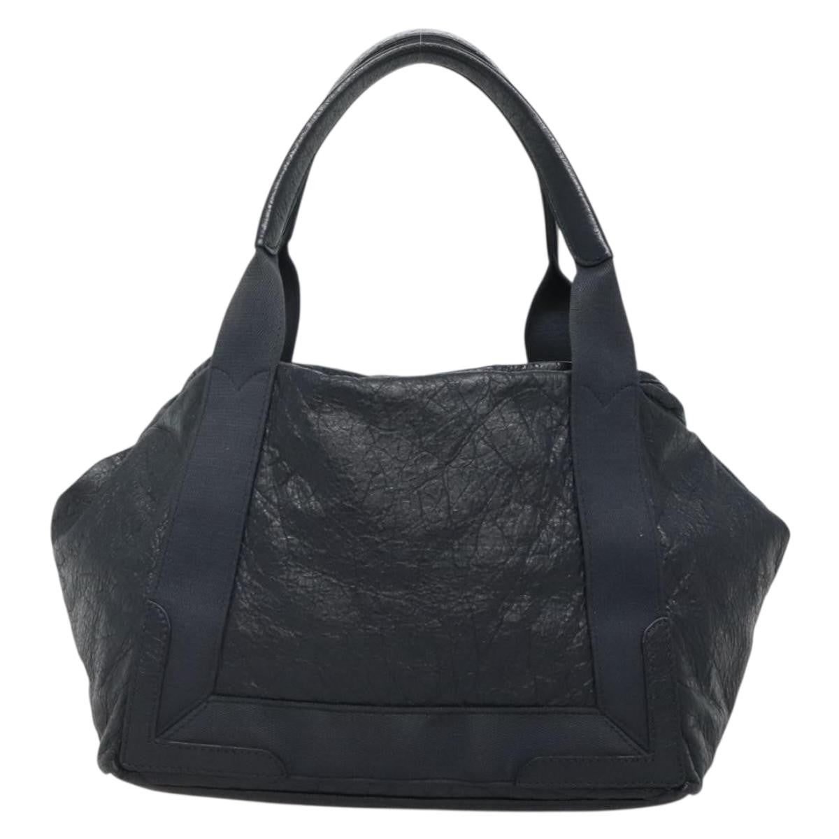 Balenciaga Navy Cabas Leather, BLACK, LEATHER, Tote bag