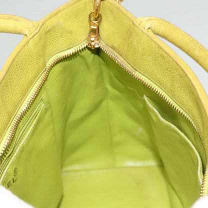 Chanel Medallion Tote Quilted Caviar, YELLOW, LEATHER, Tote bag