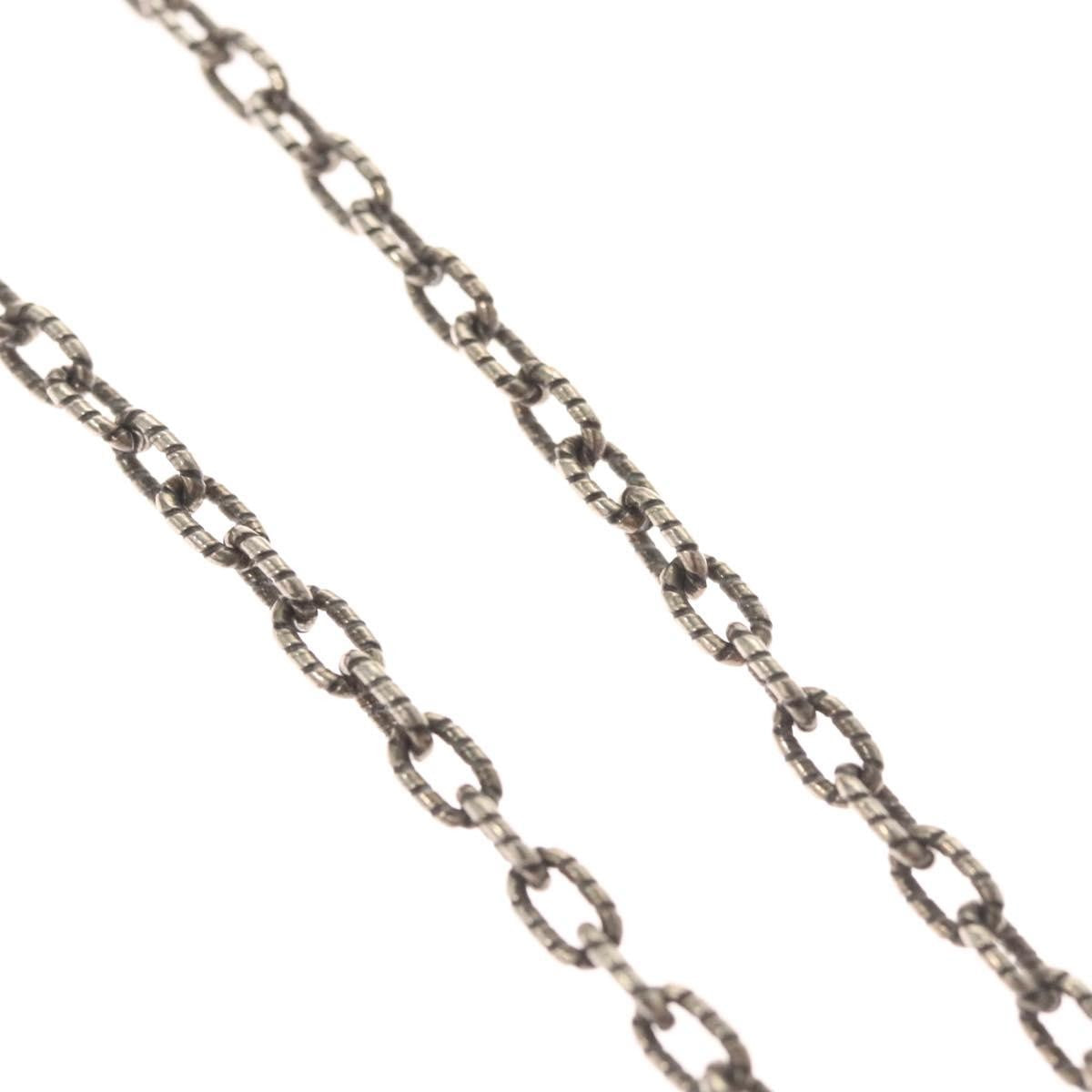 Gucci Engraved Interlocking G Chain Link Pendant Necklace Sterling Silver, SILVER, SILVER, Necklace