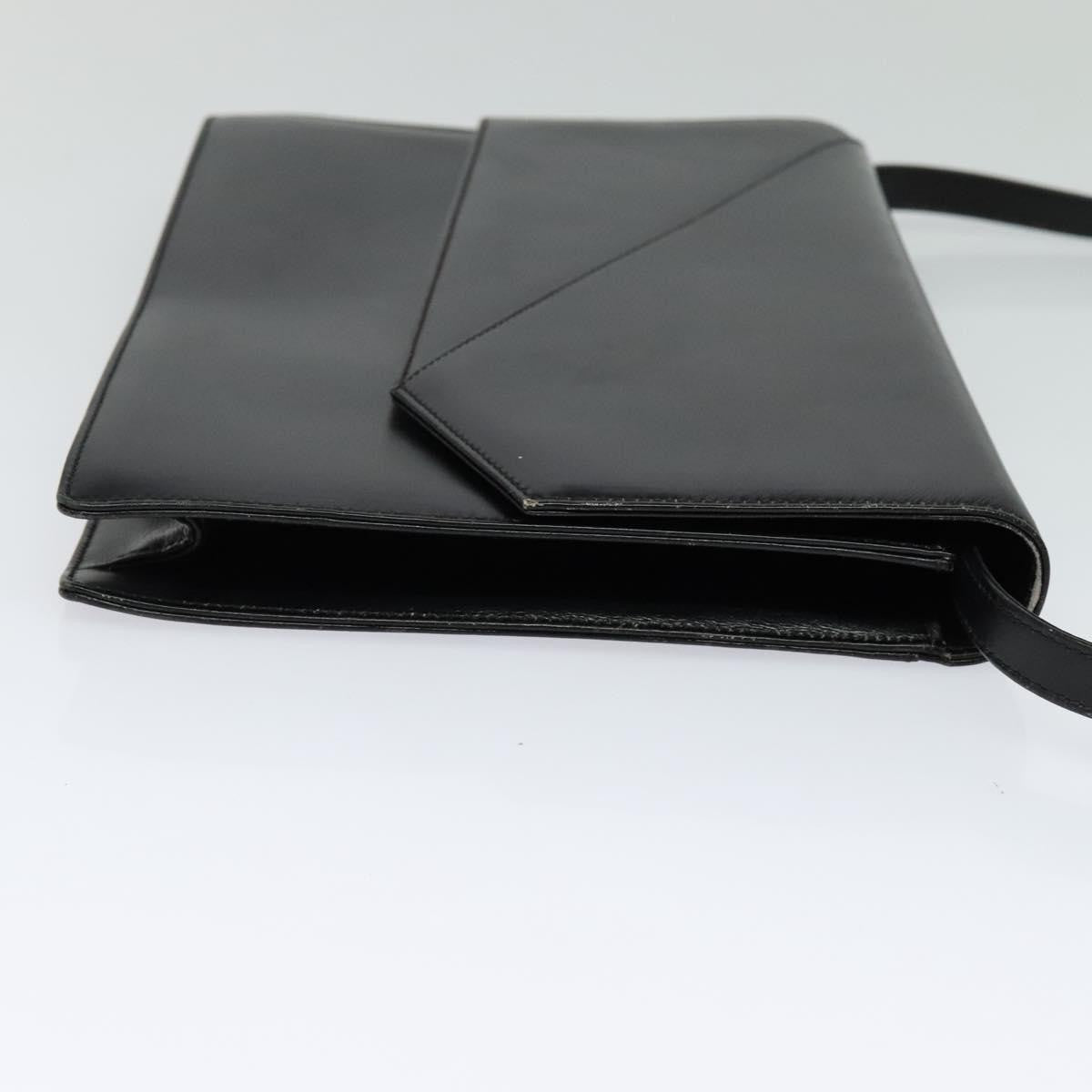 Gucci Vintage Flap Shoulder Bag Leather, BLACK, LEATHER, Shoulder bag