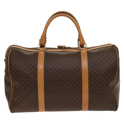 Celine Macadam Handbag Macadam with leather, BROWN, CANVAS, Handbag