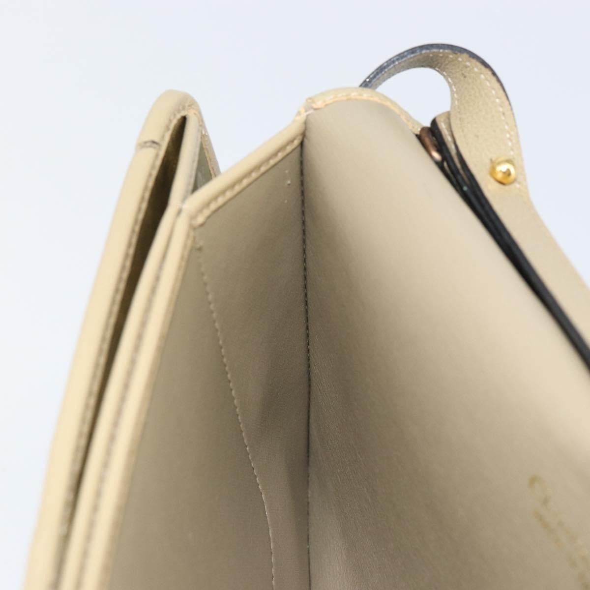 Christian Dior Vintage Shoulder Bag Leather, BEIGE, LEATHER, Shoulder bag