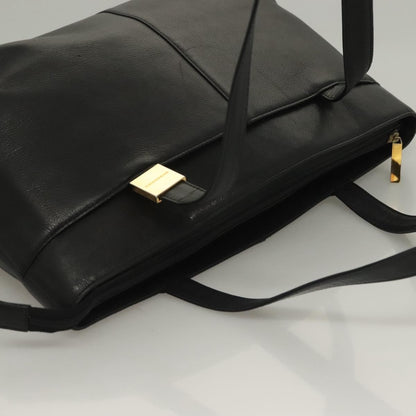 Burberry Tote Leather, BLACK, LEATHER, Tote bag