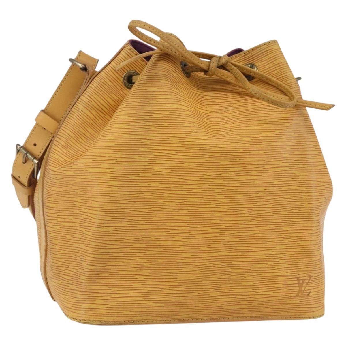 Louis Vuitton Petit Noe Handbag Epi Leather, YELLOW, LEATHER, Shoulder bag