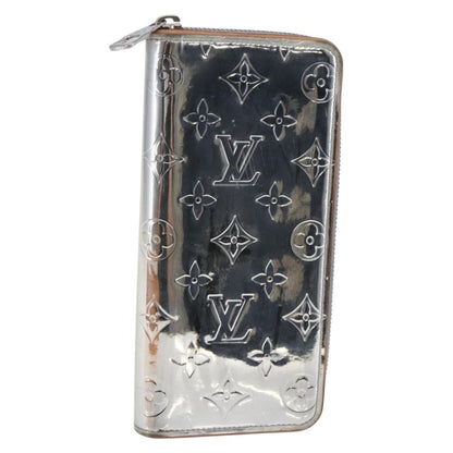 Louis Vuitton Zippy wallet vertical Monogram mirror, SILVER, CANVAS, Wallets