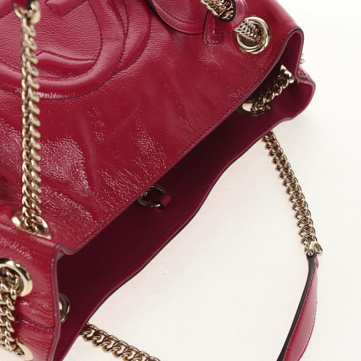 Gucci Soho Chain Strap Shoulder Bag Patent, PINK, PATENT_LEATHER, Shoulder bag