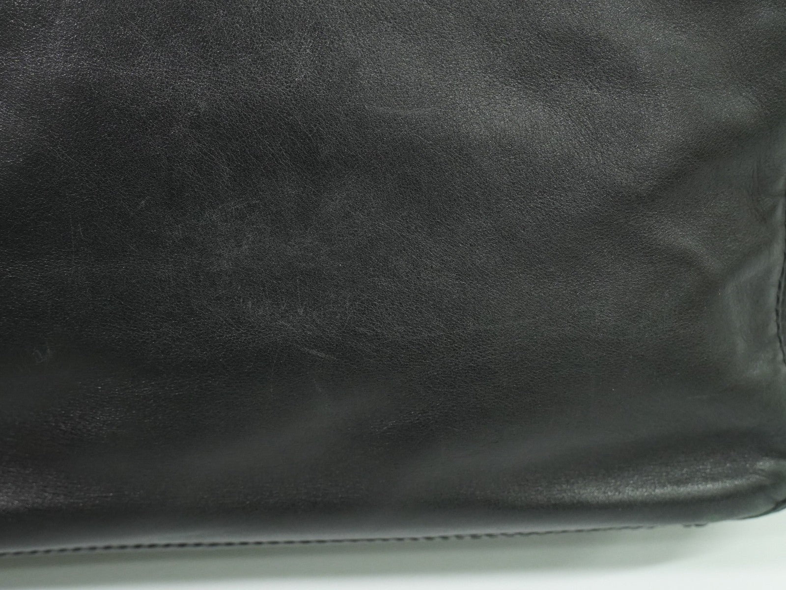 Chanel Vintage CC Resin Chain Tote Leather, BLACK, LEATHER, Tote bag