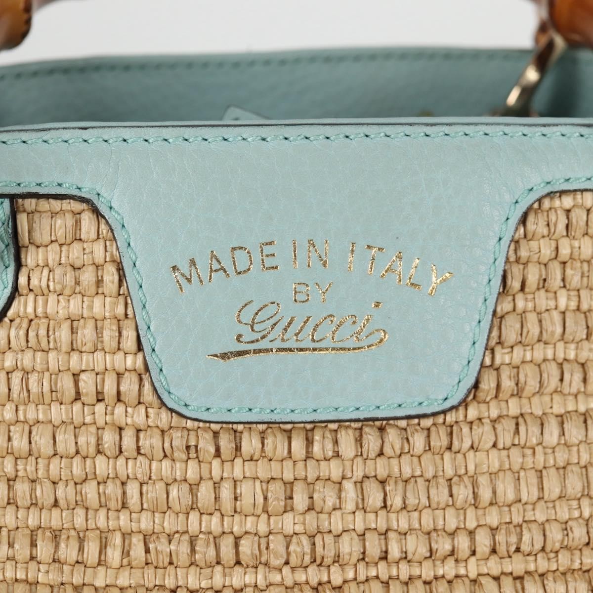 Gucci Bamboo Shopper Tote Straw, BEIGE, WICKER, Tote bag
