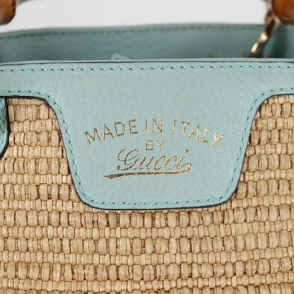 Gucci Bamboo Shopper Tote Straw, BEIGE, WICKER, Tote bag