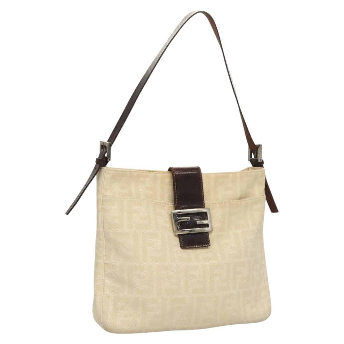 Fendi Mamma Baguette Shoulder Bag Canvas, BEIGE, CANVAS, Shoulder bag