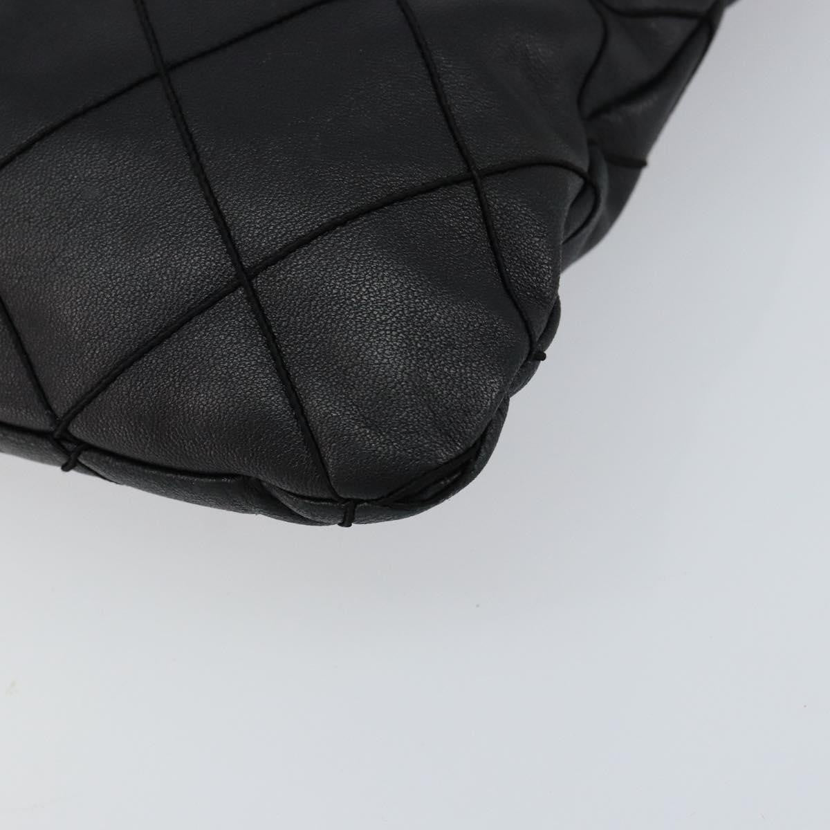 Chanel Vintage Shoulder Bag Leather, BLACK, LEATHER, Shoulder bag