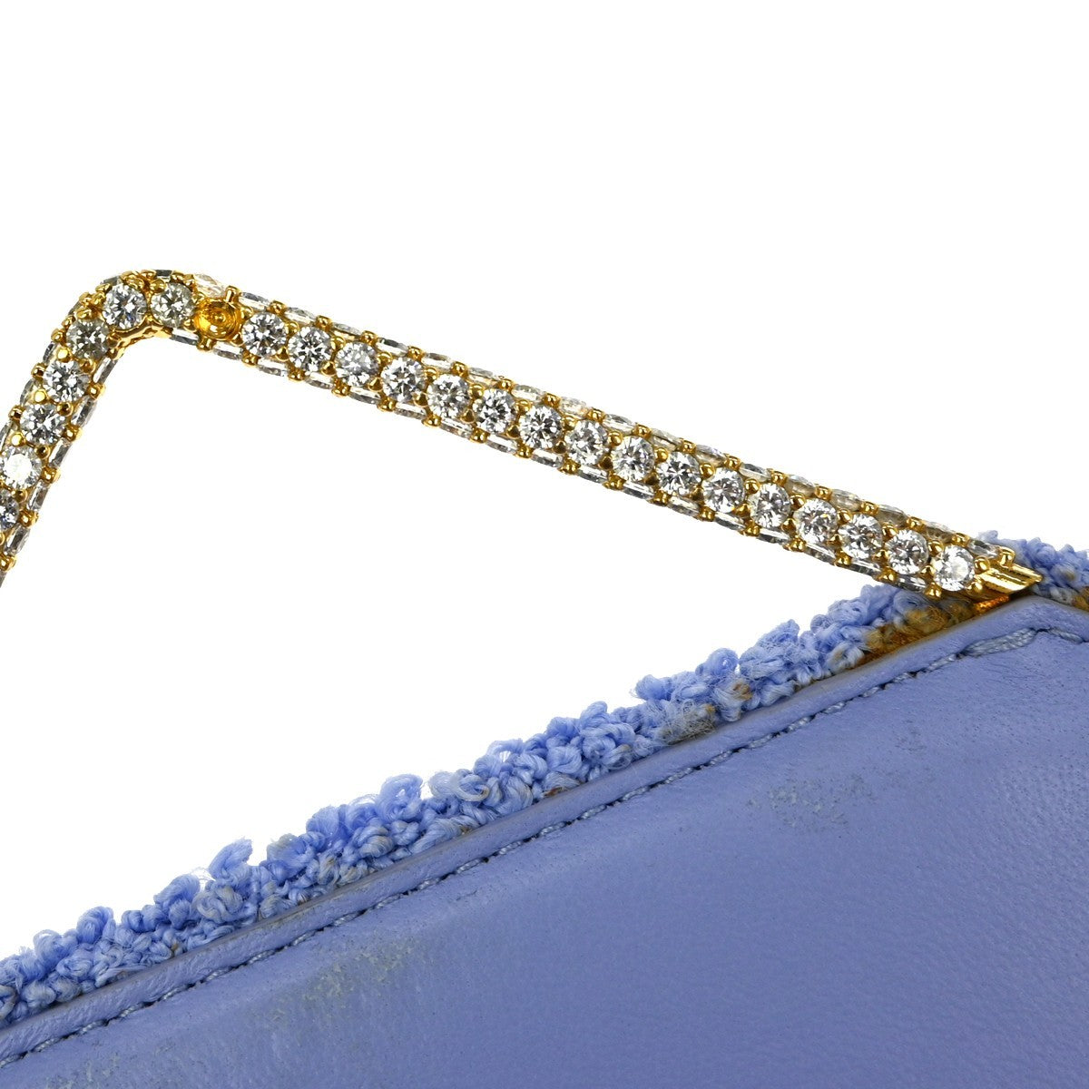 Bottega Veneta Clip Flap Bag Boucle with Crystals, BLUE, CANVAS, Shoulder bag