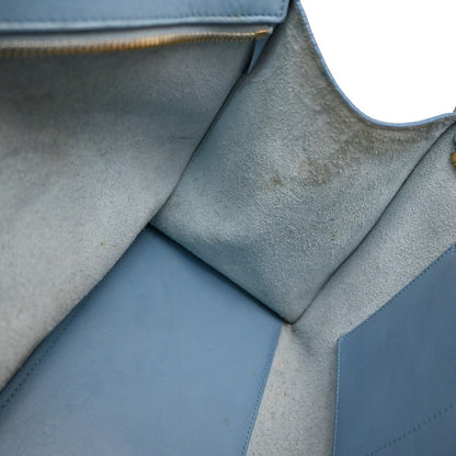 Saint Laurent Classic Y Cabas Leather, BLUE, LEATHER, Tote bag