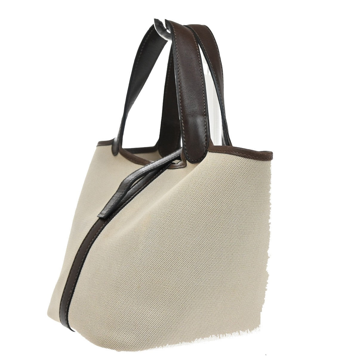 Hermes Picotin Bag Toile and Leather, Beige, Canvas, Bag