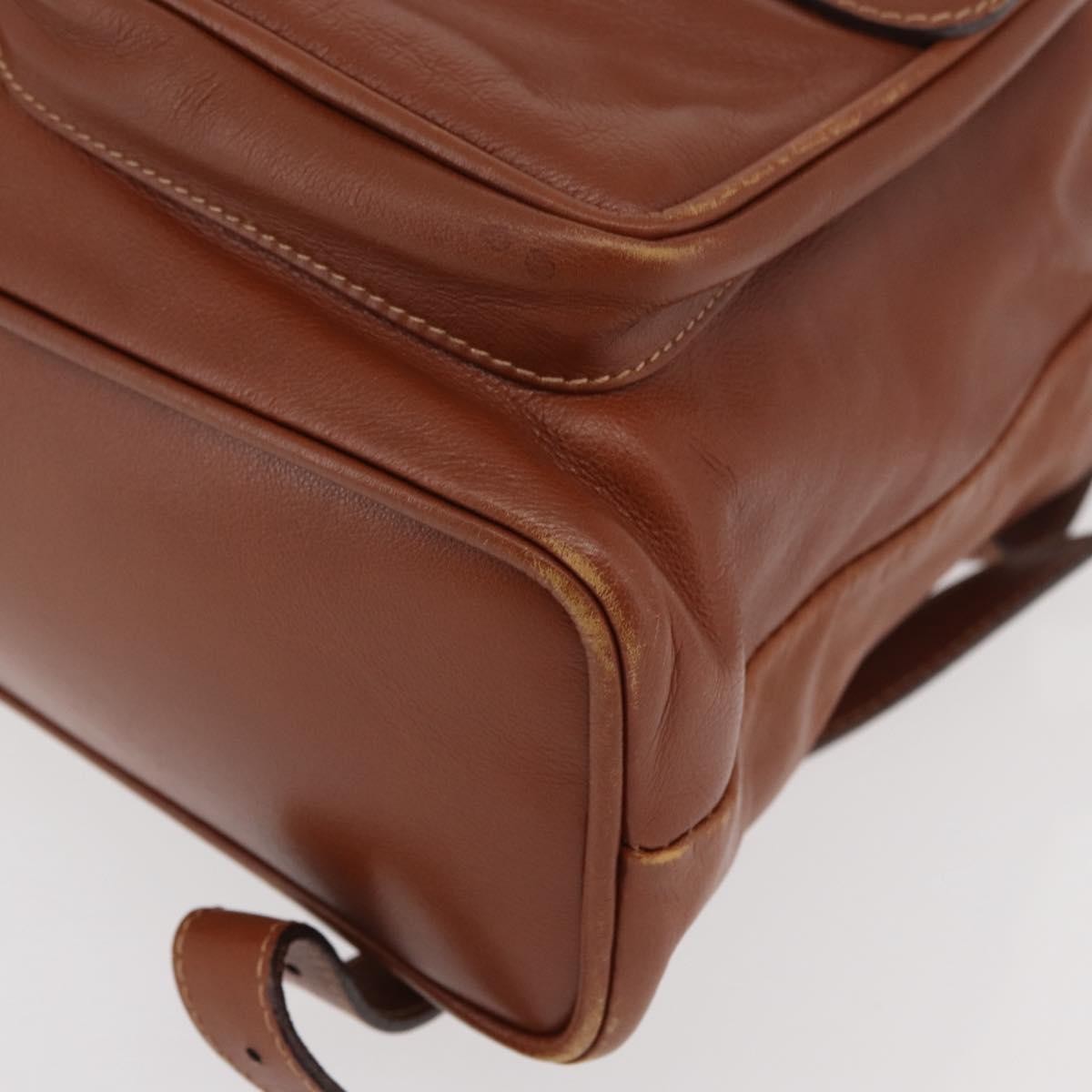 Gucci Vintage Bamboo Backpack Leather, Brown, Leather, Backpack