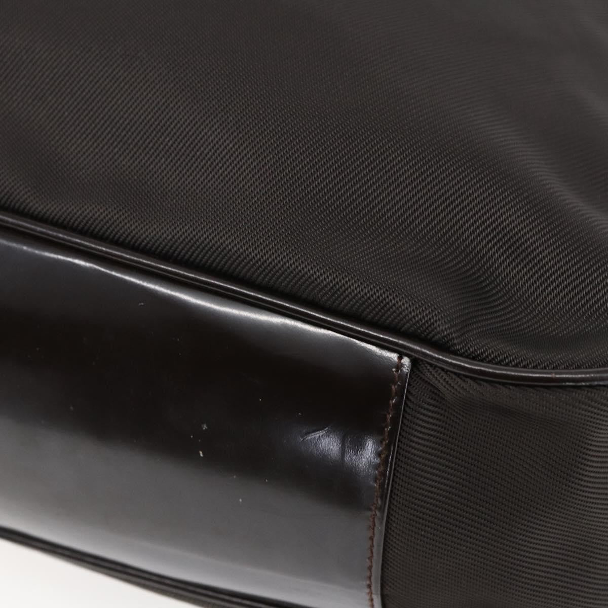 Gucci Vintage Bamboo Handle Bag Nylon, BROWN, NYLON, Handbag