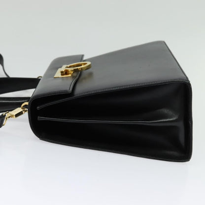 Salvatore Ferragamo Gancini Convertible Top Handle Bag Leather, BLACK, LEATHER, Handbag