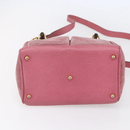 Gucci Vintage Bamboo Handle Bag Suede, PINK, SUEDE, Handbag