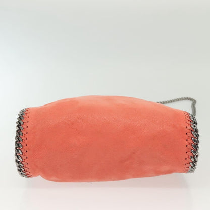 Stella McCartney Falabella Fold Over Bag Faux Suede, ORANGE, SUEDE, Shoulder bag